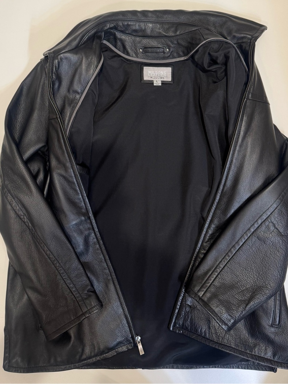 Wilsons Leather Black Zip-Front Bomber Jacket - Picture 6 of 10